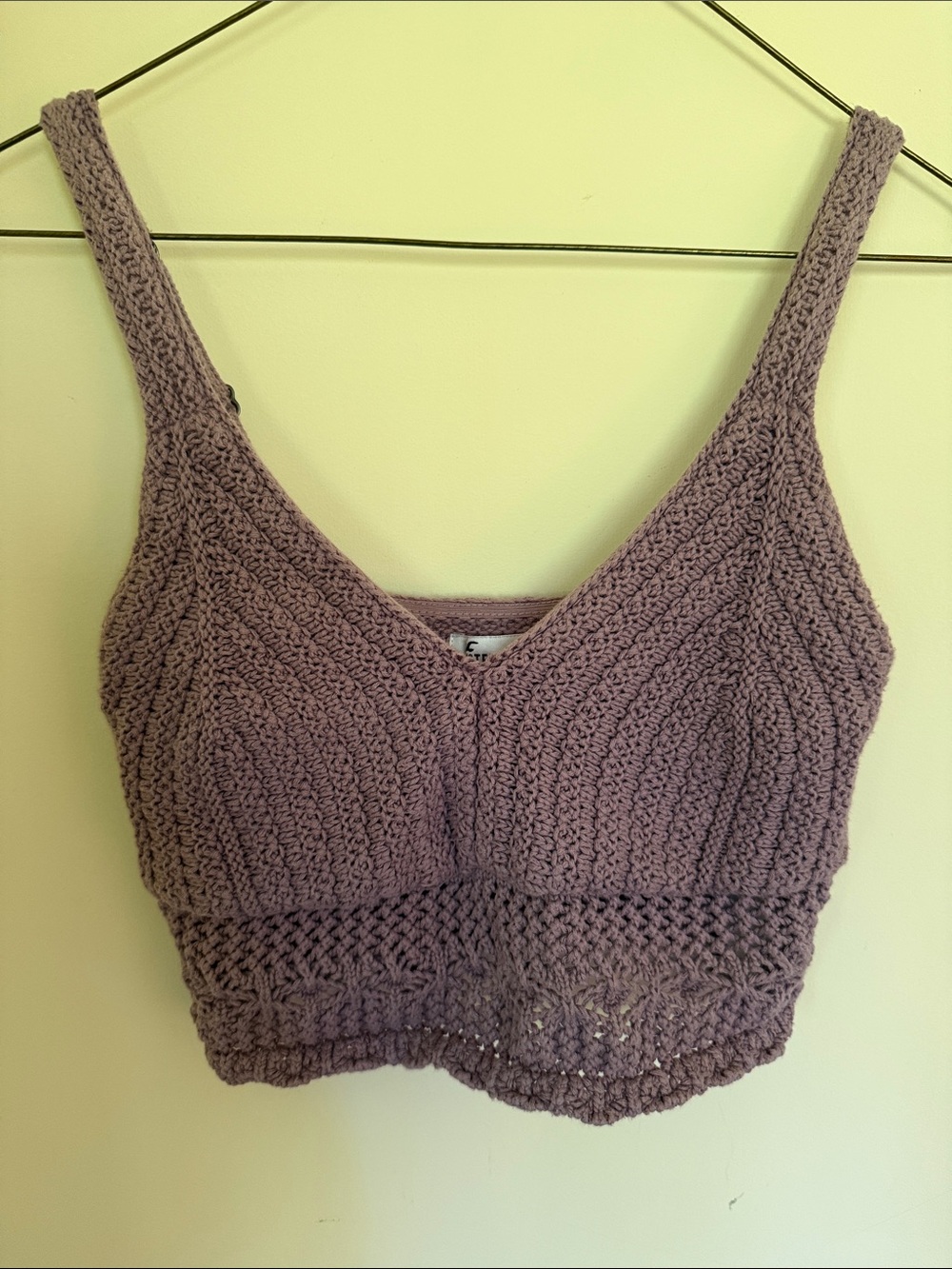 Hollister Dusty Purple Crochet Knit Bra